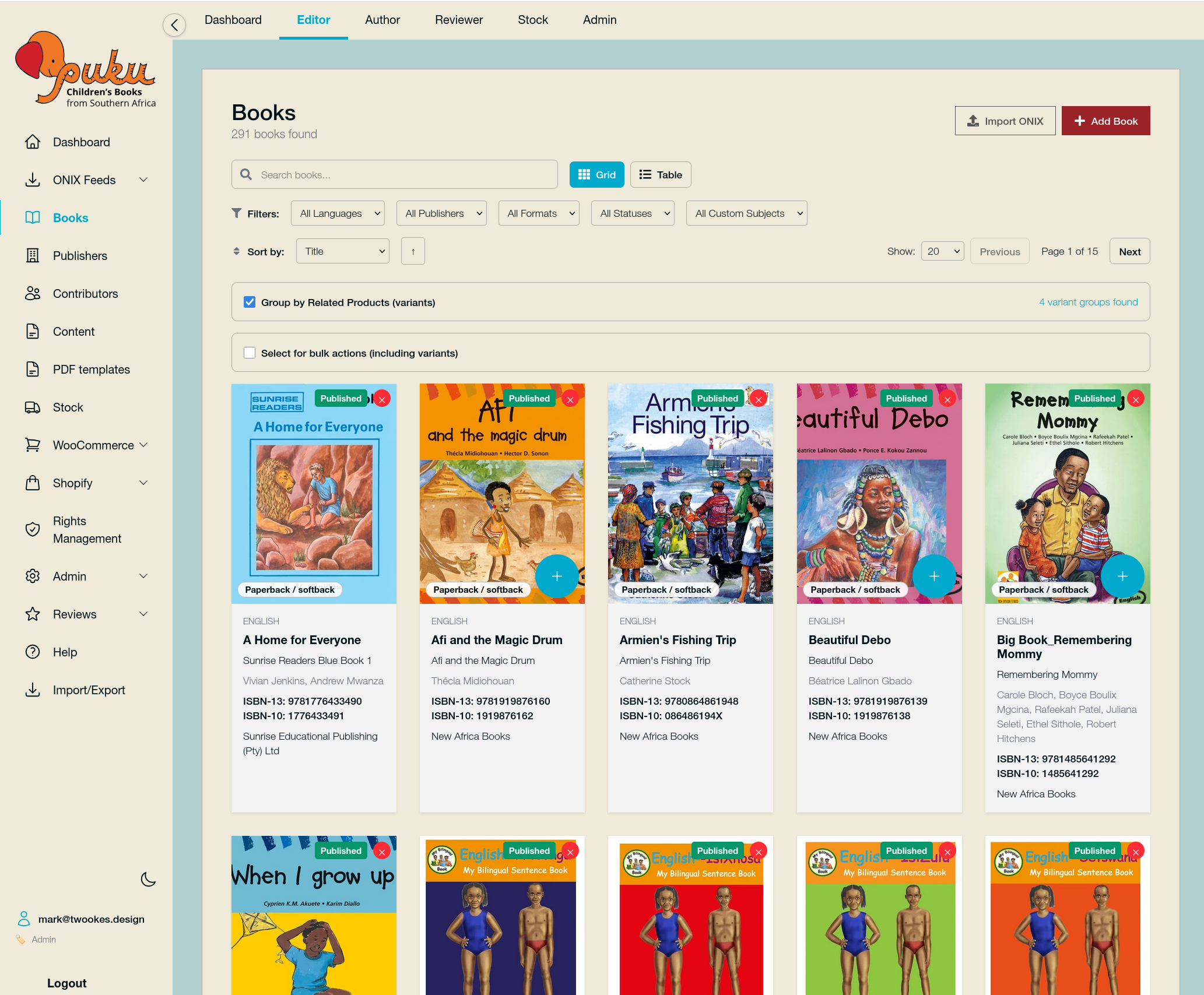 The Dashboard. How this looks will depend on your user role.